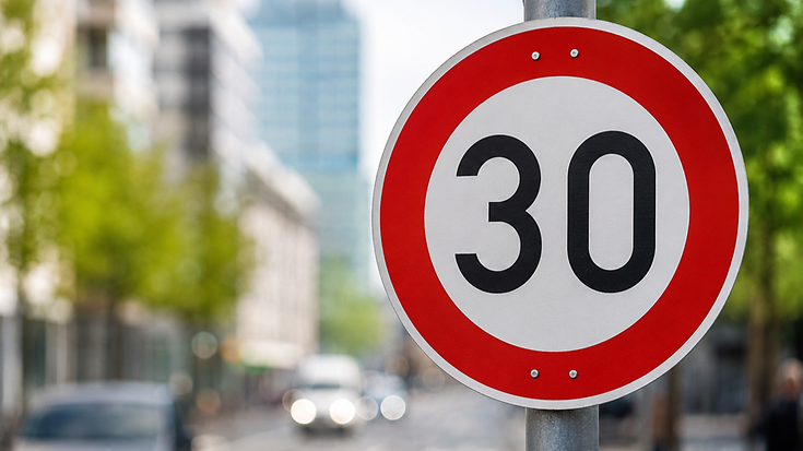 Einfluss von Tempo-30-Abschnitten auf die Sicherheit von Hauptverkehrsstraßen (© Erzeugt mit KI)